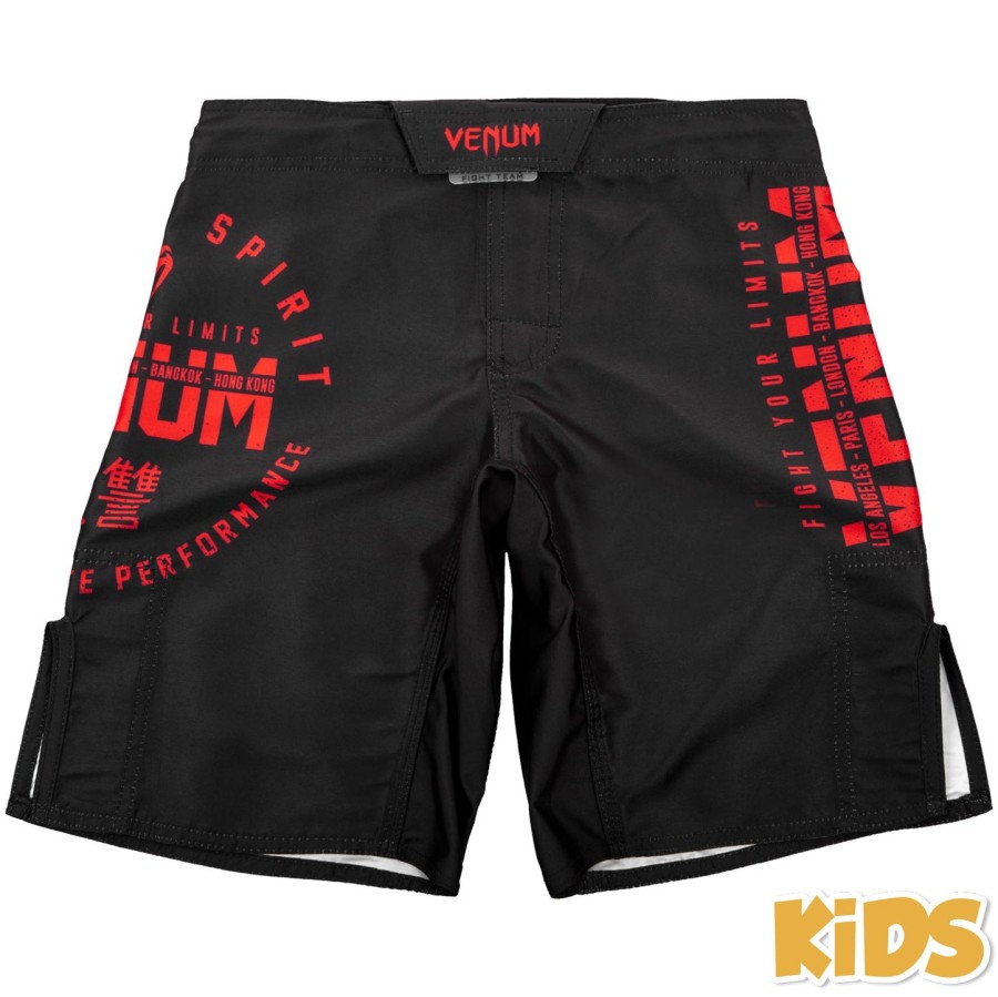 venum signature キッズ ファイトショーツ - ブラックレッド