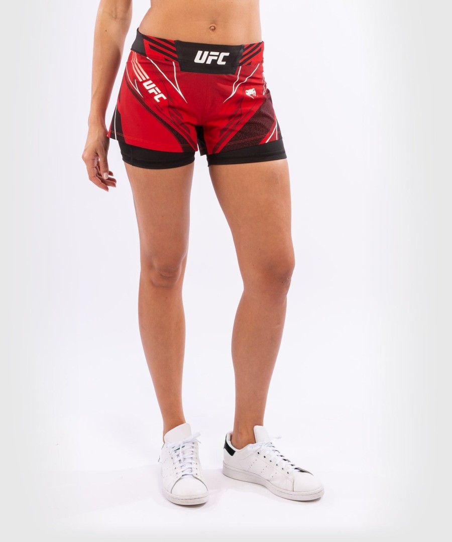 ufc venum オーセンティック ファイトナイト レディース ショーツ - ショートフィット - レッド