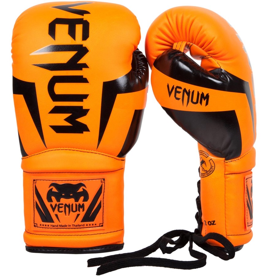 venum elite ボクシンググローブ(紐付き) - ネオオレンジ
