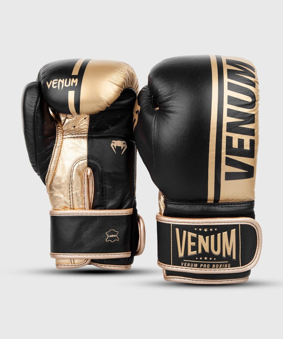 venum shield pro ボクシンググローブ ベルクロ - ブラックゴールド
