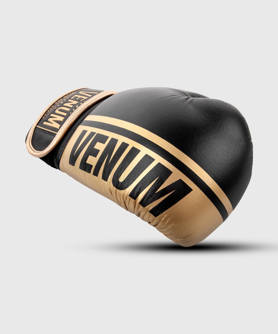 venum shield pro ボクシンググローブ ベルクロ - ブラックゴールド