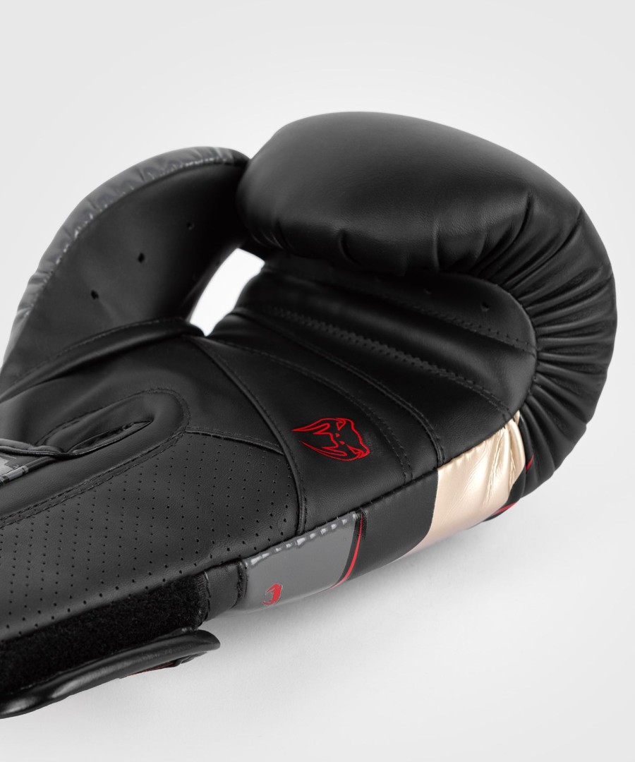 venum elite evo ボクシンググローブ - ブラックゴールドレッド