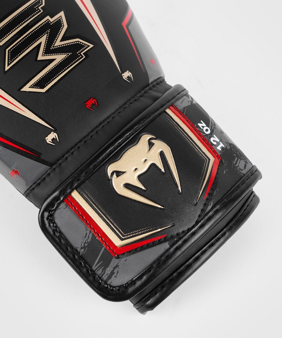 venum elite evo ボクシンググローブ - ブラックゴールドレッド