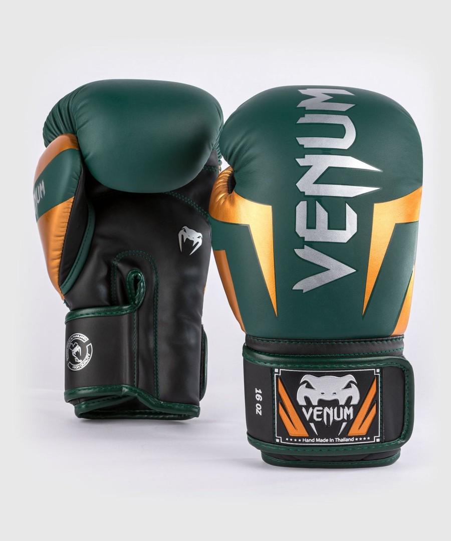 venum elite ボクシンググローブ - グリーンブロンズシルバー