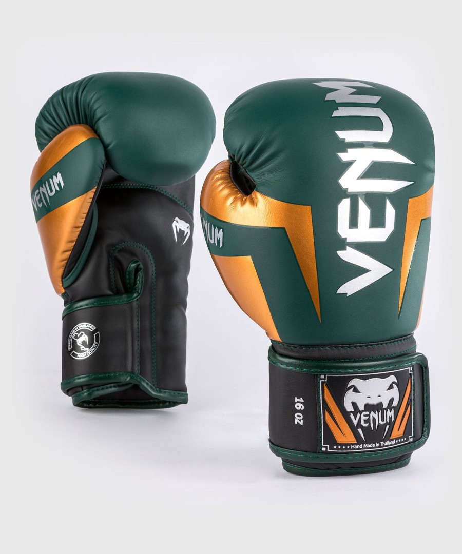 venum elite ボクシンググローブ - グリーンブロンズシルバー