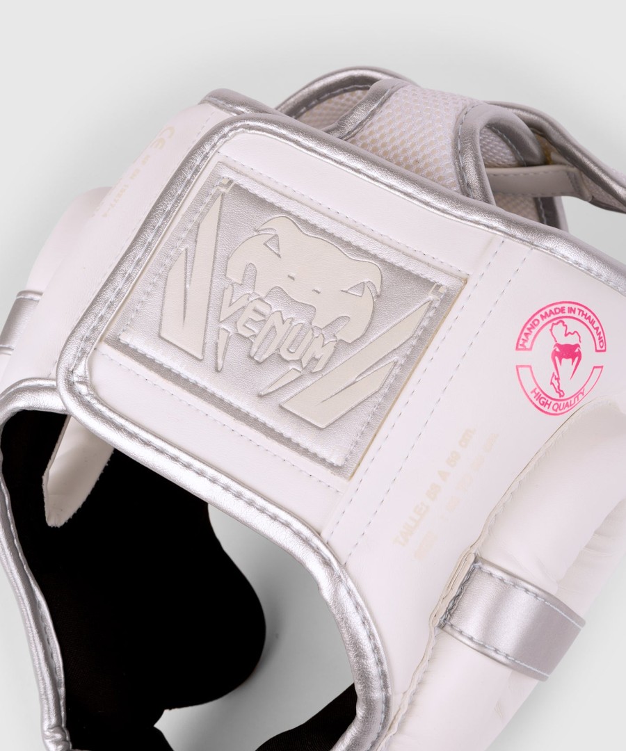 venum elite ヘッドギア - ホワイトシルバーピンク