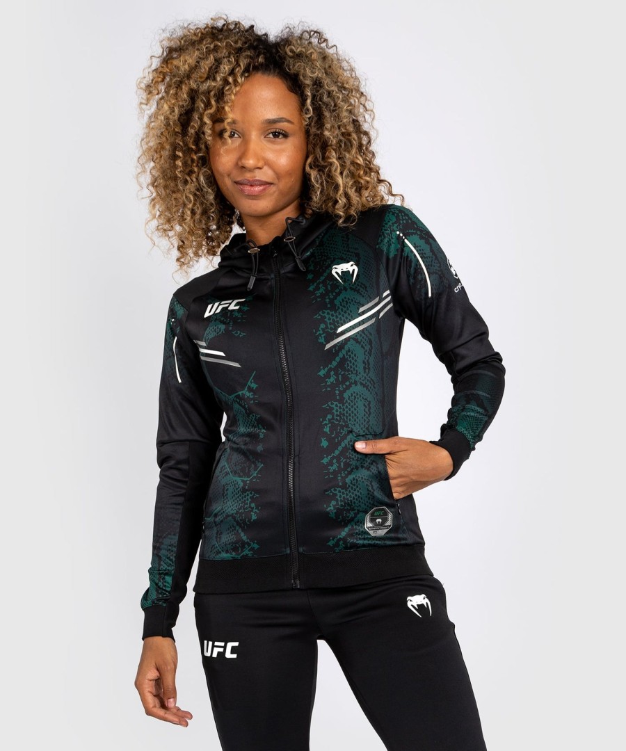 ufc adrenaline by venum オーセンティック ファイトナイト ウィメンズ ウォークアウト パーカー - エメラルド エディション - グリーンブラック