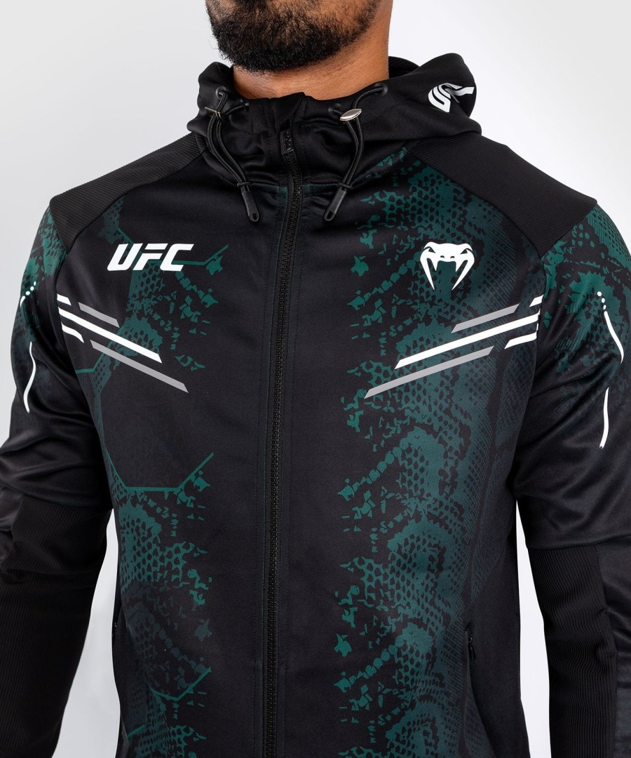 ufc adrenaline by venum オーセンティック ファイトナイト メンズ ウォークアウト パーカー - エメラルド エディション - グリーンブラック