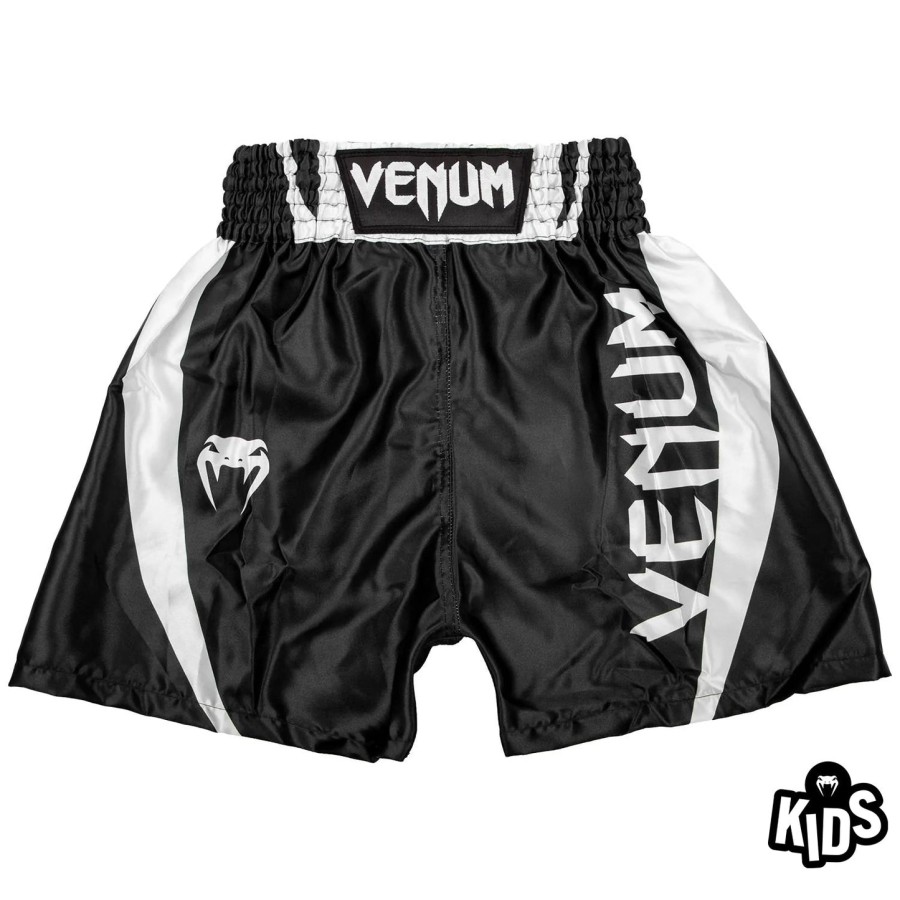 venum elite キッズ ボクシングショーツ - ブラックホワイト