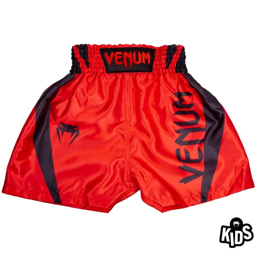 venum elite キッズ ボクシングショーツ - レッドブラック