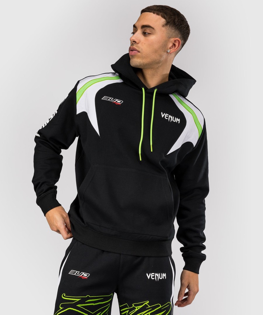 venum x bud racing メンズ パーカー - ブラックホワイトライムグリーン